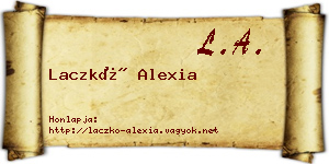 Laczkó Alexia névjegykártya